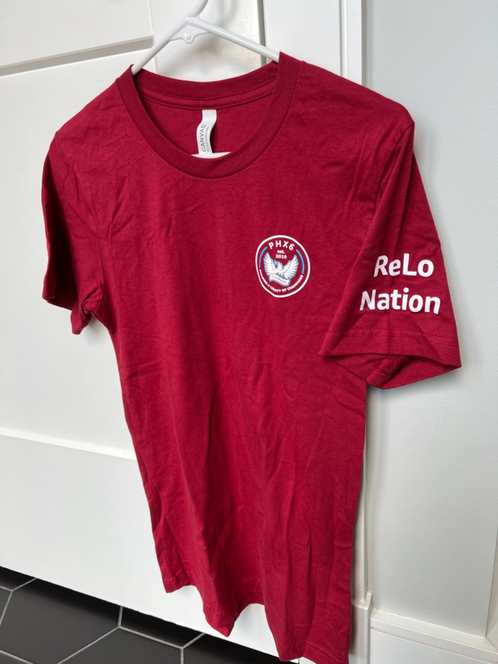 New! PHX6 Amazon Relo Nation T-shirt Red Short Sleeve Size Small Unisex
